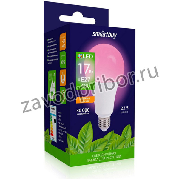 Светодиодная (LED) Лампа ФИТО Smartbuy-A80-17W/E27 (SBL-A80-17-fito-E27)/100
