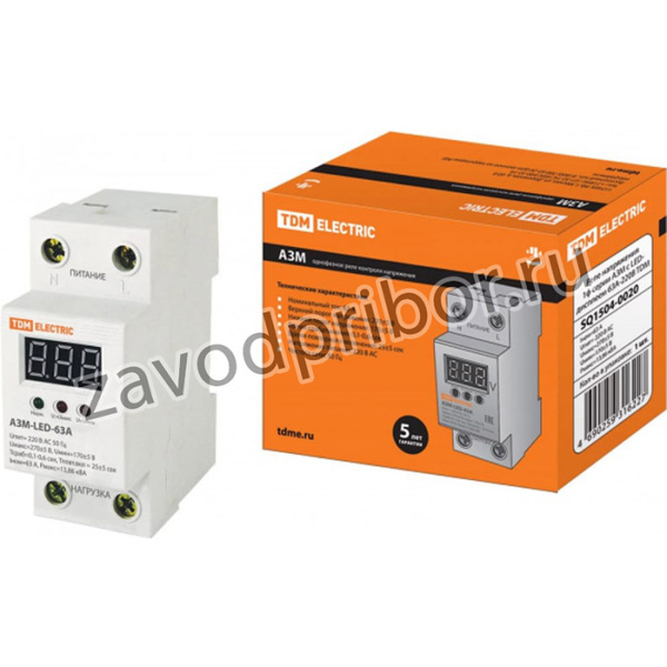 Реле напряжения АЗМ LED-63А-220В SQ1504-0020