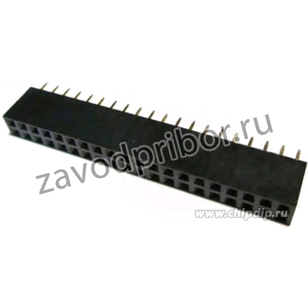 PBD-40 (DS1023-2X20), Гнездо на плату 2.54мм 2х20pin прямое