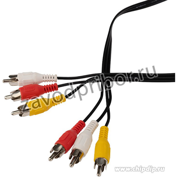 17-0205, Шнур 3 RCA - 3 RCA, 5м, черный