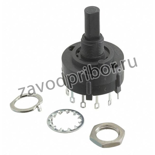 A40305RNZQ, Switch Rotary N.O./N.C. 4P3T 3 Flatted Shaft Solder Lug 2.5A 125VAC 125VDC