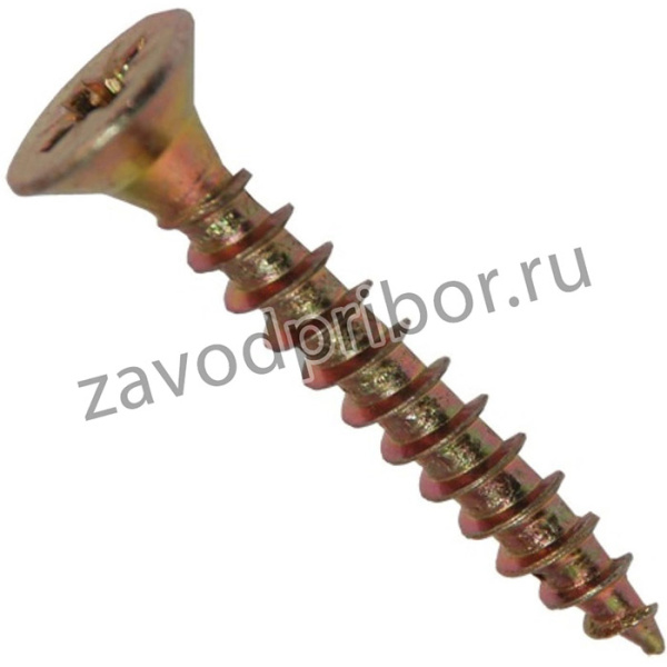 Шуруп потайной универсальный 5,0x40, желтый, 250 шт. 4607159063489