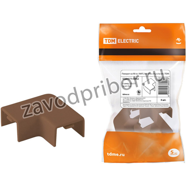 Поворот на 90 гр. КМП 20x10 бук (4 шт./комп.) TDM