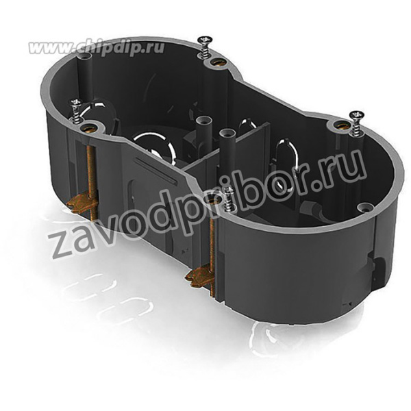 GE40023, Подрозетник в ГВЛ 141х70х45 2-ой металлические лапки Greenel GE40023