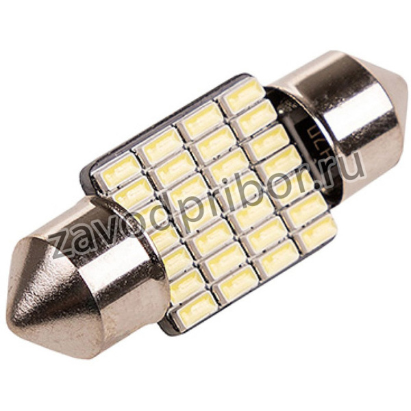Автолампа диод T11 C5W 28 SMD диодов 1-конт 31мм обманка белая салон S08201408
