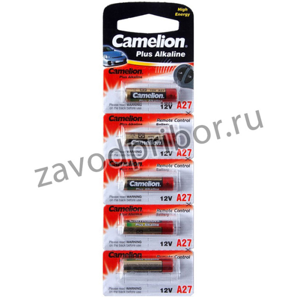 Батарейка A27 12V (пульт сигнализации) блистер 5шт. (цена за 1шт.) Alkaline CAMELION