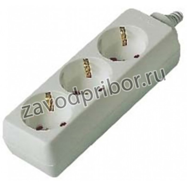 Розеточная колодка GSB-16-3-G-IP20, 16А, 3 места, с заземлением, без выключателя 470018