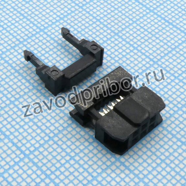 DS1017-06MA2B, (IDC2-06F), IDC разъем, розетка на плоский шлейф 6pin(2x3), шаг 2.00мм