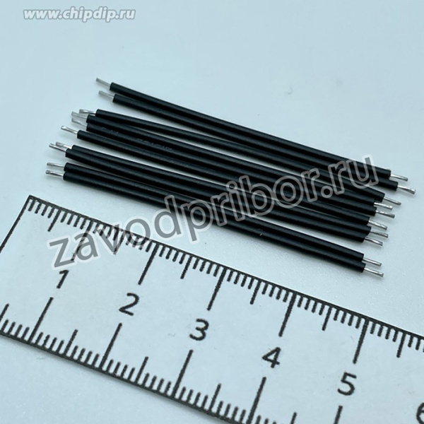 Перемычка для пайки луженная 24 AWG (черная). Упаковка 10 шт.