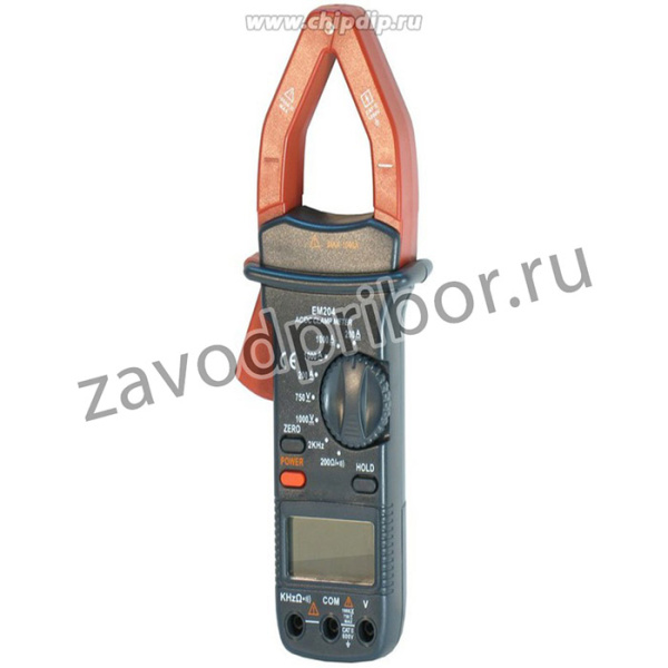 Токовые клещи EM-204, Токовые клещи AC и DC до 1000А, функция памяти, измерение частоты, тест диодов, прозвонка цепей