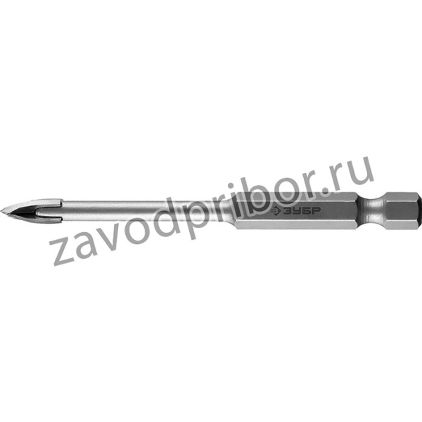 29845-06_z01, Сверло по кафелю, керамике, стеклу, с четырьмя режущими лезвиями, шестигранный хвостовик, 6 мм, ЗУБР