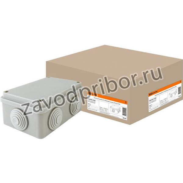 Распаячная коробка ОП 120х80х50мм, крышка, IP55, 6 вх. TDM