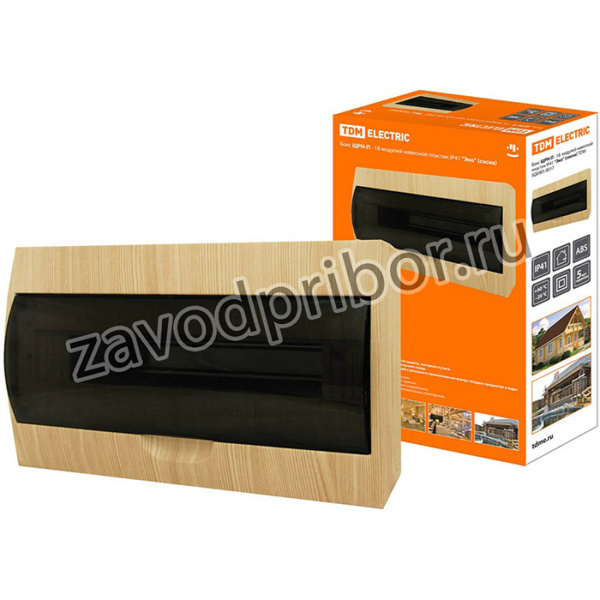 Бокс ЩРН-П-18 модулей навесной пластик IP41 "Эко" (сосна) TDM