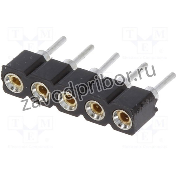 DS1002-01-1X05V13, Гнездо, IDC, "мама", PIN 5, прямой,цанговые контакты, 2,54мм, THT