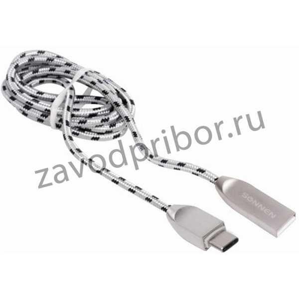 Кабель USB 2.0-Type-C 1м Premium медь передача данных и быстрая зарядка 513127