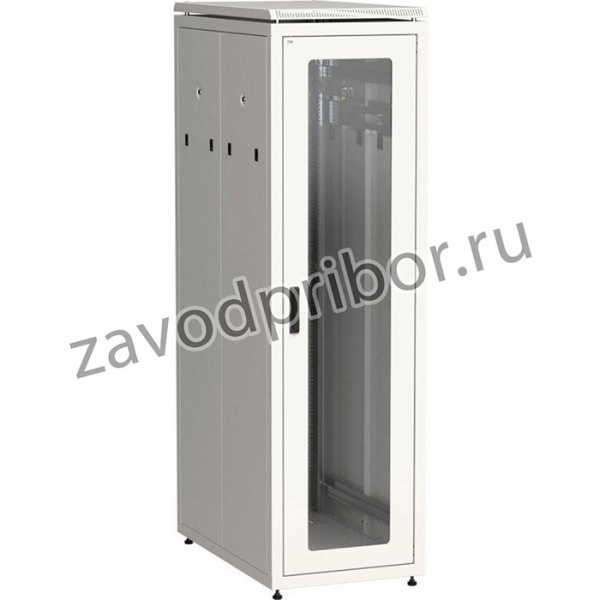 Шкаф сетевой 19дюйм LINEA N 42U 600х1000мм стеклянная передняя дверь задняя перфорированная сер. ITK LN35-42U61-GP