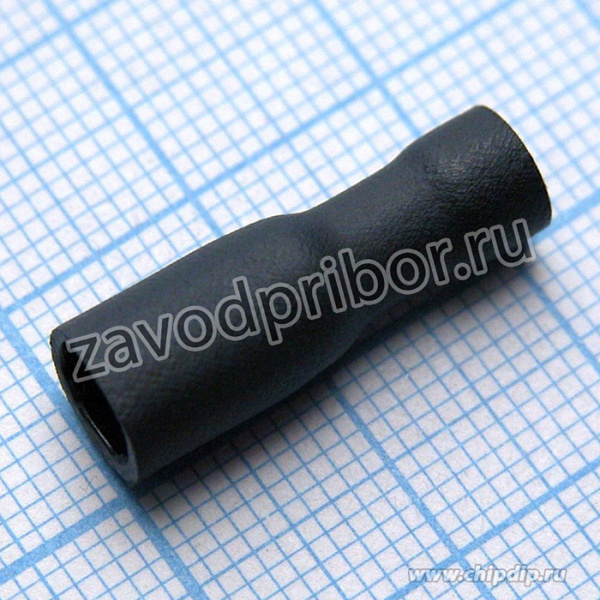 FDFD2-187(8) Black, наконечник кабельный ножевой (гнездо) полностью в изоляции 0.8х4.75мм, сеч. пров. 1.5-2.5мм2