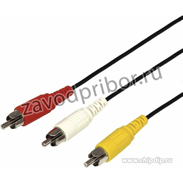 17-0202, Шнур 3 RCA - 3 RCA, 1,5м, черный