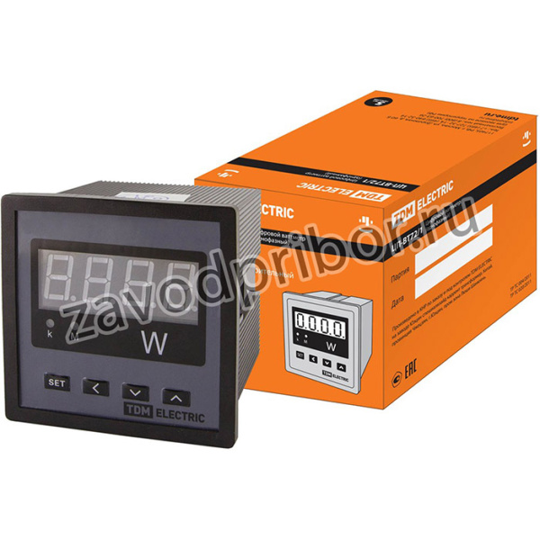 Цифровой ваттметр (однофазный) ЦП-ВТ72/1 0-9999МВт-220В-0,5 (акционный, старая поверка) TDM