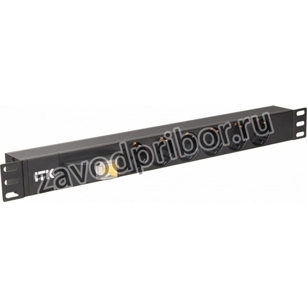 ITK PDU 6 роз. нем. ст. с автом.10А 1U, вх.С14 без каб. чер. PH21-6D3