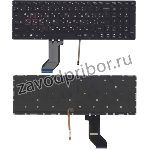 Клавиатура для ноутбука Lenovo IdeaPad Y700 Y700-15ISK черная без рамки с подсветкой