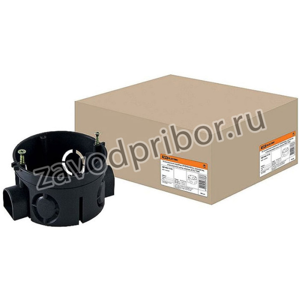 Установочная коробка СП D68х42мм, саморезы, стыковочные узлы, черная, IP20 SQ1402-1115