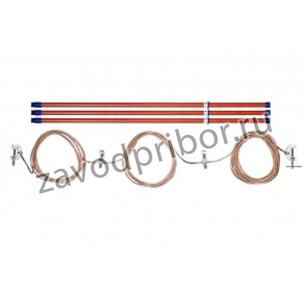 Переносное заземление для ВЛ до 10 кВ ЗПЛ-10-3 Д 95 кв мм 3 штанги 404829