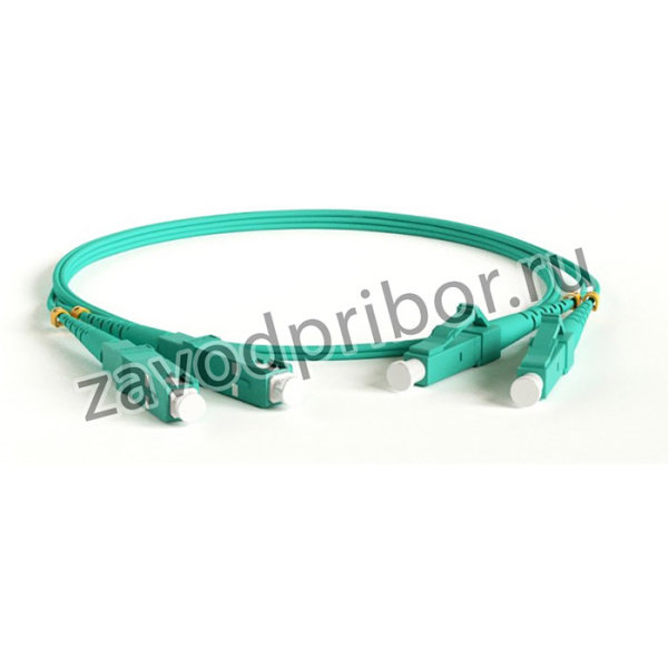 01 Патч-корд волоконно-оптический (шнур) Hyperline, MM 50/125(OM3), LC-SC, duplex, 10G, LSZH, 1м, аква