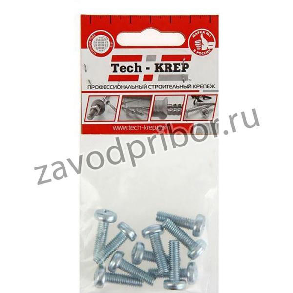Винт М3х20 с полукруглой головкой цинк. DIN 7985 (уп.10шт) пакет Tech-Krep 103008