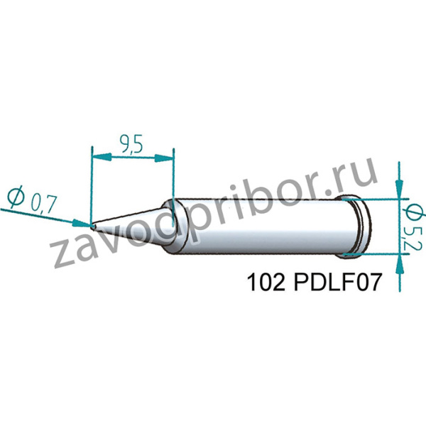 102PDLF07, 0.7 mm Conical Soldering Iron Tip for use with i-Tool