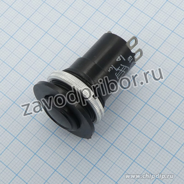 К-3-1 20мм (пластик), 1 замыкание, 1 размыкание, черная кнопка, год 2023