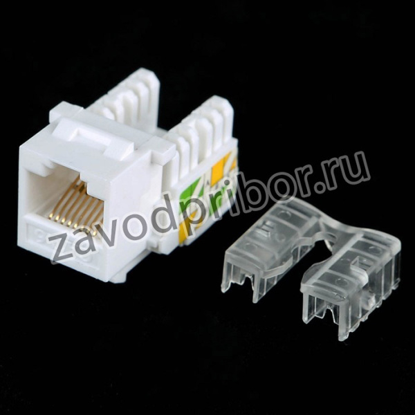 Модуль Keystone jack NEOMAX [NM-KJ45-U5E-90D-101-WH] ] Cat.5E, UTP, 90 градусов, универсальные ножи, белый