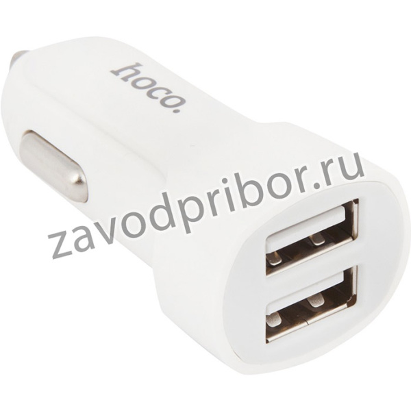 Автомобильная зарядка HOCO Z2A Two-Port Car Charger 2 USB выхода 2,4A белая