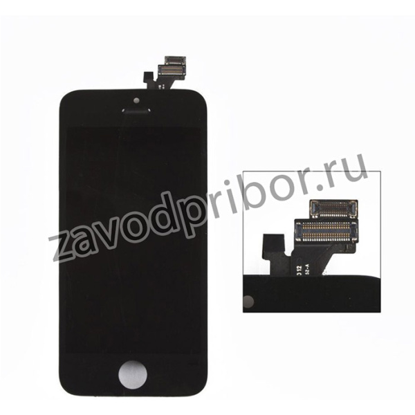 Дисплей для Apple iPhone 5 в сборе с тачскрином (модуль), яркая подсветка, класс AAA, черный