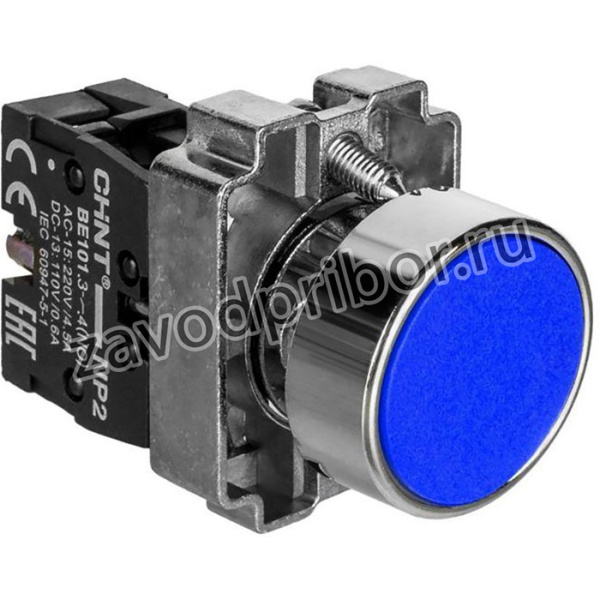 Кнопка управления NP2-BA61 без подсветки син. 1НО IP40 CHINT 574845