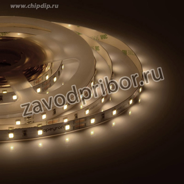 00-403 Светодиодная лента, 12В, 4,8Вт/м, smd3528, 60д/м, IP20, 300Лм/м, подложка 8мм, 5м, теплый бел