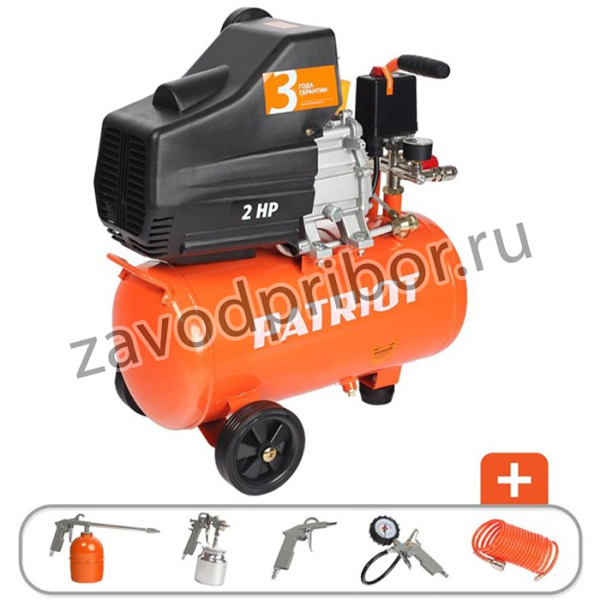 Компрессор PATRIOT EURO 24-240K + набор пневиоинструмента KIT 5В 1.5кВт 220В 240л/мин 24л