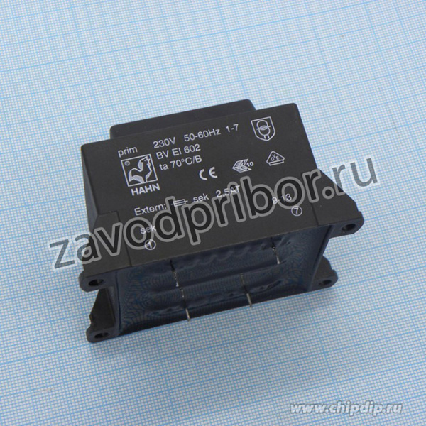 BV EI 602 1022, (28W 2x15V 2x934mA 230V), Трансформатор питания 28ВА 230В 2x15В 2x934мА 70/B (30)