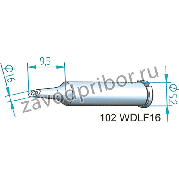 102WDLF16, 1.6 mm Straight Hoof Soldering Iron Tip for use with i-Tool