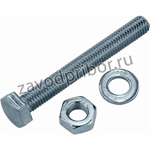 Болт DIN933 с шестигранной головкой оцинк. М12x90 + гайка + шайба 2 шт - пакет 136927