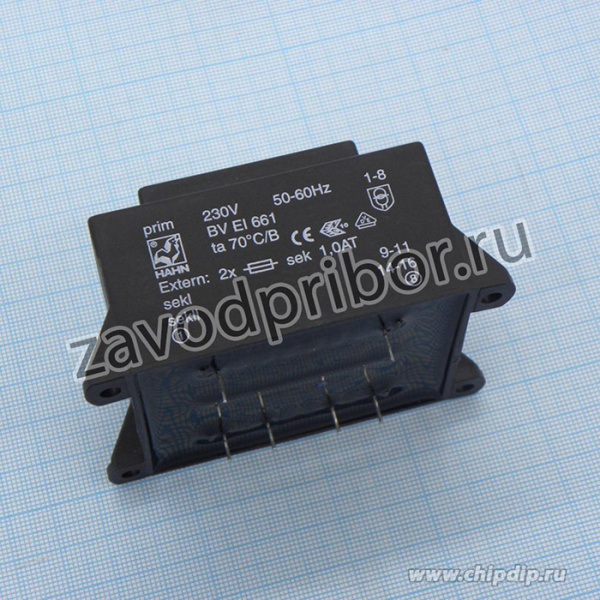 BV EI 661 1080, (25W 2x12V 2x1024mA 230V), Трансформатор питания 25ВА 230В 2x12В 2x1024мА 70/B