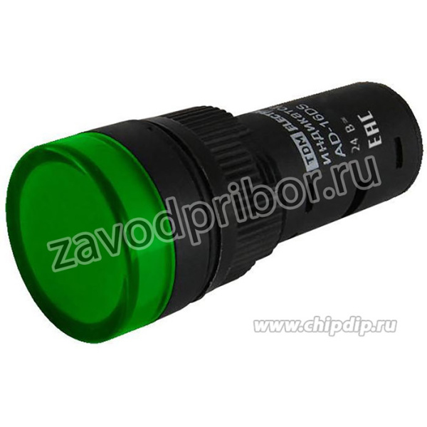 SQ0702-0058, Лампа AD-16DS(LED) матрица d16мм зеленый 24В AC/DC