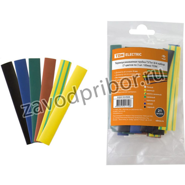 SQ05180504, SQ0518-0504, Термоусаживаемая трубка (7цв по 3шт. 100, TDM