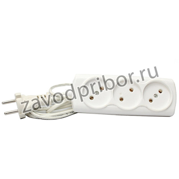 Удлинитель ЭКОНОМ Р16-010 6А 3 гнезда 2*0,75 3м Белый 563