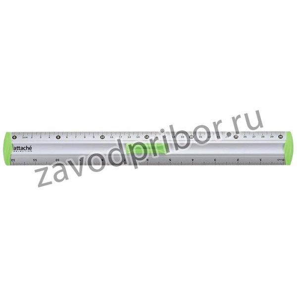 Линейка 30см aluminium с держателем зеленый 726997