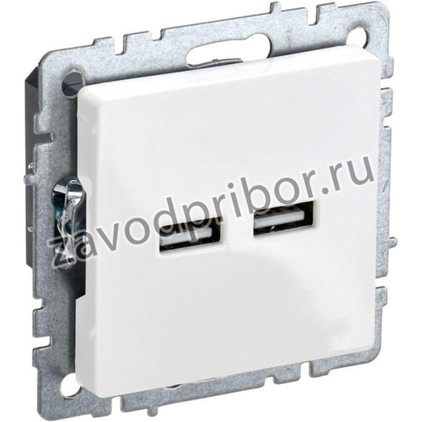 Розетка BRITE USB A+A 3.1А РЮ10-1-БрБ бел. IEK BR-U21-D31-K01