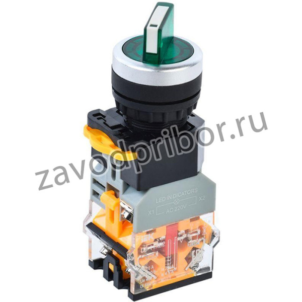 Переключатель D8-11XD2 на 2 полож. 1з+1р с подсвет. зел. IEK BSW30-11XD2-3-14-2-K06