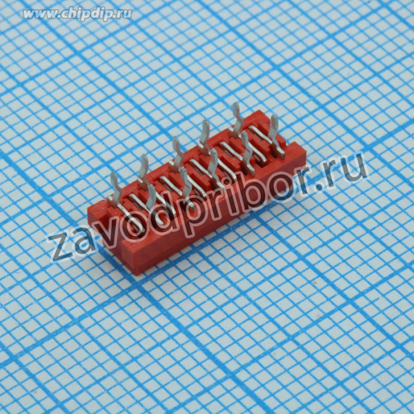 1-215079-0, Разъем FFC на плату 10 контактов, 1,27 мм