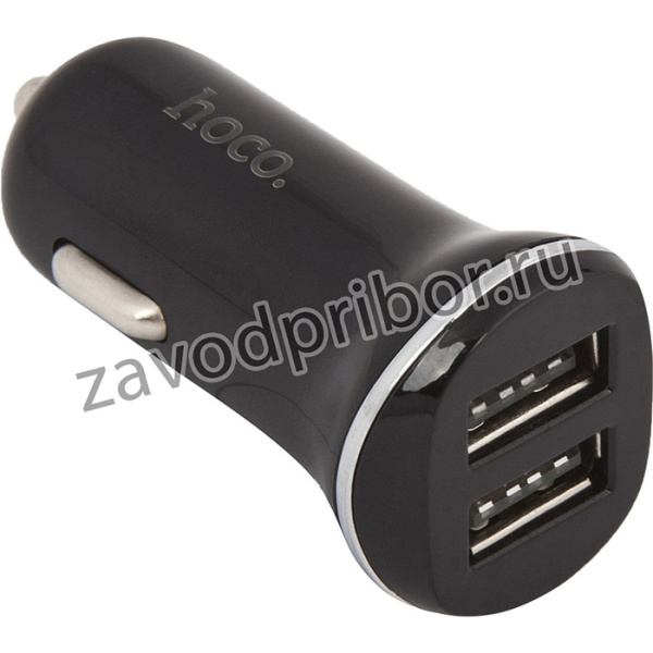 Автомобильная зарядка HOCO Z1 Car Charger Set (Micro) 2 USB выхода 2,1A черная