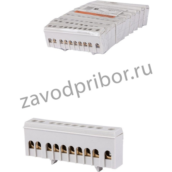 TDM SQ0801-0211 Шина "L" "фаза" в сером изоляторе на DIN-рейку 6x9 мм 10 групп